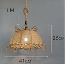 Axyaa Rattan Woven Pendant Light E27 Hanging Lamp for Dining Room Bar