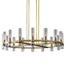 Axyaa Glass Chandelier Chrome Pendant Lamp with LED Lighting