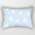 Axyaa Daisy Flower Rectangular Lumbar Cushion Cover for Bedside, Living Room, and Car