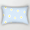 Axyaa Daisy Flower Rectangular Lumbar Cushion Cover for Bedside, Living Room, and Car