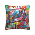 Axyaa Nordic Linen Graffiti Cushion Cover for Sofa Decoration