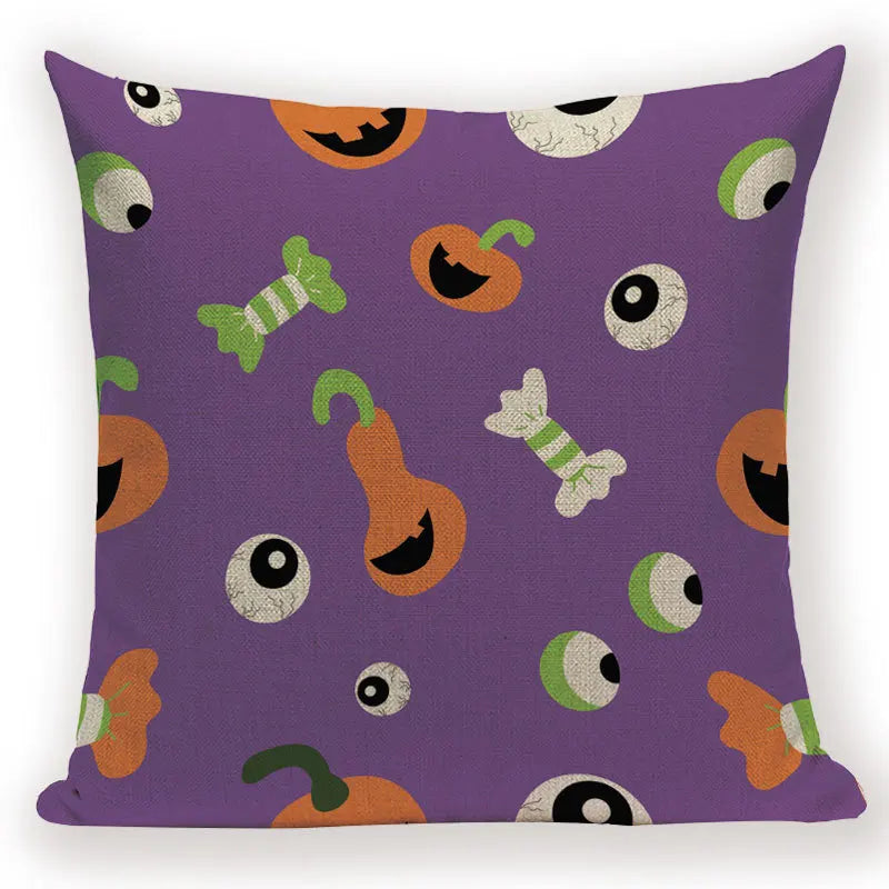 Axyaa Halloween Demon Happy Trick or Treat Cushion Cover