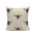 Axyaa Bee Pattern Linen Cushion Cover - Nordic Decorative Throw Pillow Case