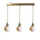Axyaa Nordic White Ceramic LED Pendant Light with Knob Switch - Modern Copper Hanging Lamp