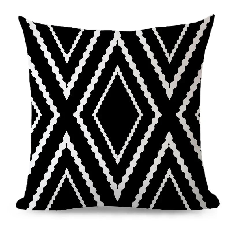 Axyaa Velvet Cushion Cover 45*45 - Boho Aztec Decorative Pillow for Home Sofa