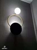 Axyaa Golden Ring Wall Sconce: Modern Nordic Bedside & Living Room Lighting