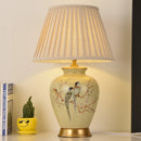 Axyaa Chinese Style Ceremic Table Lamp - Elegant Home Decor with Flower and Bird Motif