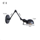 Axyaa Loft Adjustable Wall Lamp Long Arm Retro Reading Light