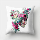 Axyaa Halloween Floral Skull Print Cushion Cover - Nordic Style 45X45CM