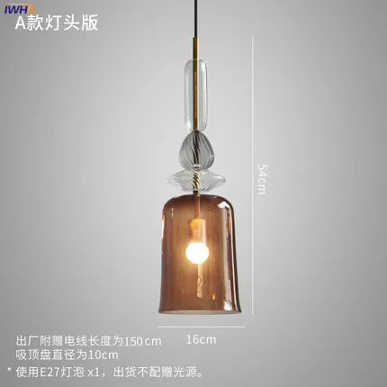 Axyaa Nordic LED Glass Pendant Lights for Bedroom Living Room Bar Cafe