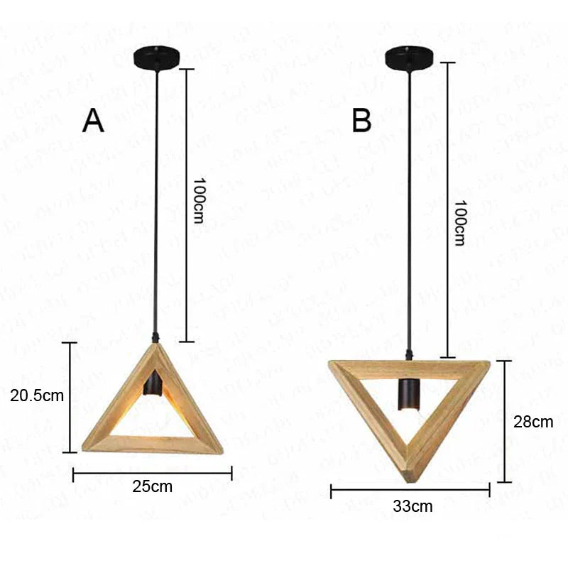 Axya Solid Wood Triangle Pendant Light for Home Décor and Lighting