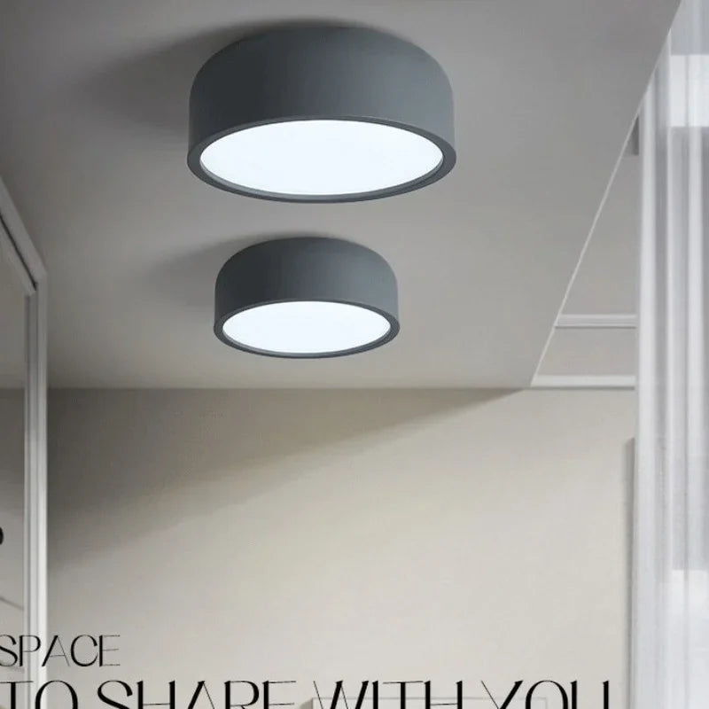 Axyaa Nordic Makaron Round Ceiling Light for Bedroom Living Room Bathroom