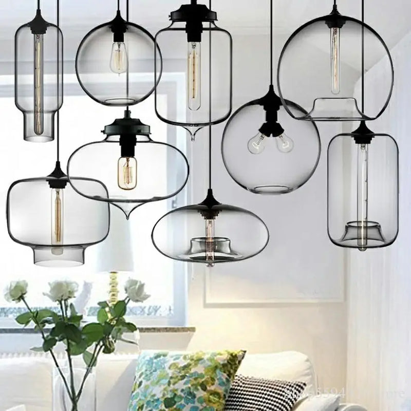 Nordic Glass Pendant Lamp by Axyaa - Stylish Hanging Lighting for Home Decor