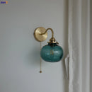 Axyaa Glass Ball Wall Sconce LED Pull Chain Switch Modern Nordic Stair Bedroom Mirror