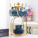 Axyaa Marble Ceramic Tea Set 200ml Nordic Coffee Cup Saucer Spoon Matt Porcelain