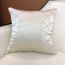 Axyaa Ivory Orange Geometric Faux Silk Pillow Case Cover 45x45cm/30x48cm