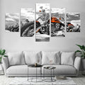 Modern 5-Piece Canvas Motorcycle Art Set by Axyaa for Home Decor and Wall Murals