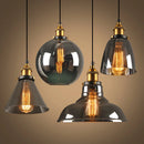 Axyaa Smoky Glass Pendant Lights for Loft Restaurant Vintage Dining Lighting