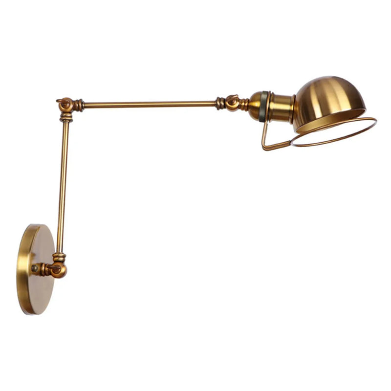 Axyaa Vintage Iron Art Deco Wall Sconces Double Long-Arm Robotic Arm Wall Lamp