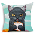 Cartoon Cat Pet Pillow Cover for Home Sofa Decor by Axyaa