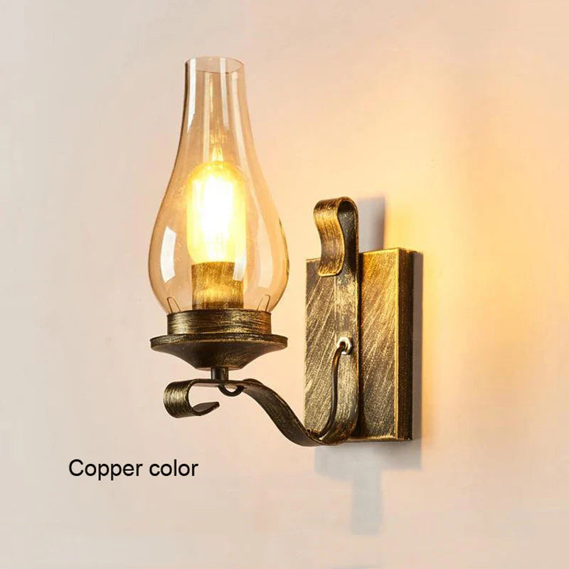 Axyaa Industrial Glass Wall Light for Restaurant Corridor Bedroom Living Room