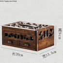 Axya Solid Wood Tissue Box Tray: Retro Multifunctional Living Room Storage