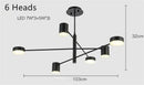 Axyaa Modern Black Gold White LED Chandelier for Home Décor