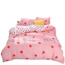 Axyaa Strawberry Pink Bedding Set: Queen & King Size Luxury Duvet Cover Set & Sheets
