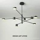 Axyaa Modern Led Chandelier: Gold/Black Living Room Lighting Fixture