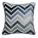 Axyaa Velvet Cushion Cover Zigzag Pattern Soft Pillow Cover in Grey Coffee Blue - 45x45cm/30x50cm/50x50cm