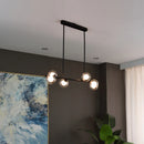 Axya Glass Ball LED Pendant Lights - Black Gold Chandeliers for Home Decoration