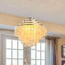 Axyaa Nature Shell Chandelier Chrome Light for Bedroom Kitchen Living Room