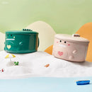 Axyaa Cute Dinosaur Stainless Steel Noodle Bowl with Lid - Portable Lunch Box