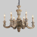 Axyaa Italian Murano Retro Chandelier Wooden Carved Hanging Lights Vintage Elegant Bedroom Living Room