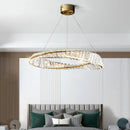 Axya Crystal Ring Light: Modern Luxury Chandelier for Living Room, Bedroom, Dining Room