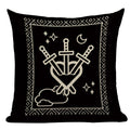 Axyaa Mexico Skull Decor Pillow Cover - Black Tarot Horror Ghost Home Decor