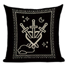 Axyaa Mexico Skull Decor Pillow Cover - Black Tarot Horror Ghost Home Decor