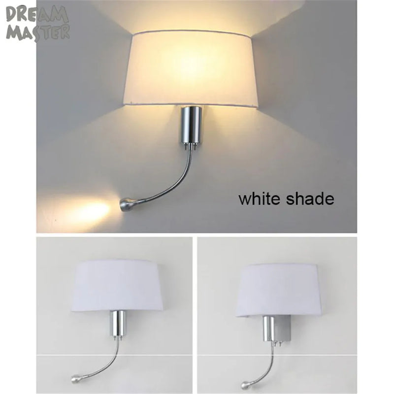 Axyaa Industrial LED Wall Sconce for Bedroom - Gooseneck Reading Lamp