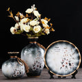 Axyaa European Ceramic Vase Set for Living Room Flower Arrangement