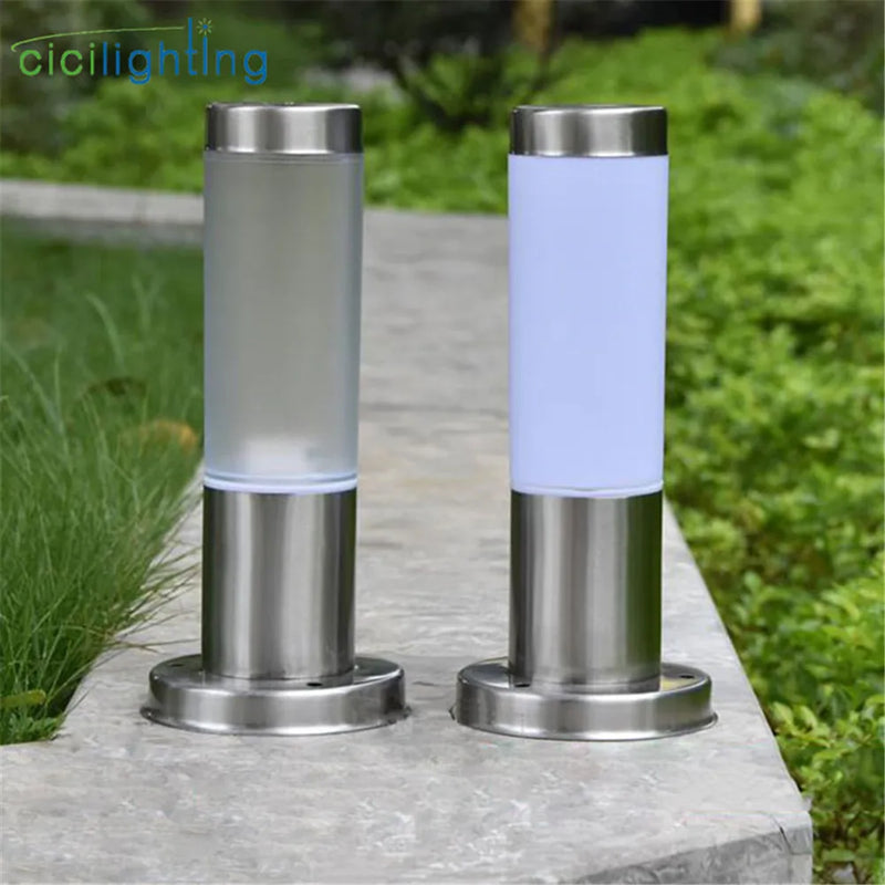 Axyaa White Acrylic Shade Pillar Post Light for Outdoor Home Landscape