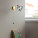 Axyaa Green Glass LED Wall Sconce Pull Chain Switch Indoor Lighting