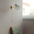 Axyaa Green Glass LED Wall Lights with Pull Chain Switch, Up and Down Adjustable