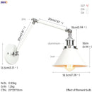 Axyaa Loft Industrial Swing Arm Wall Lamp with Vintage Edison Bulb