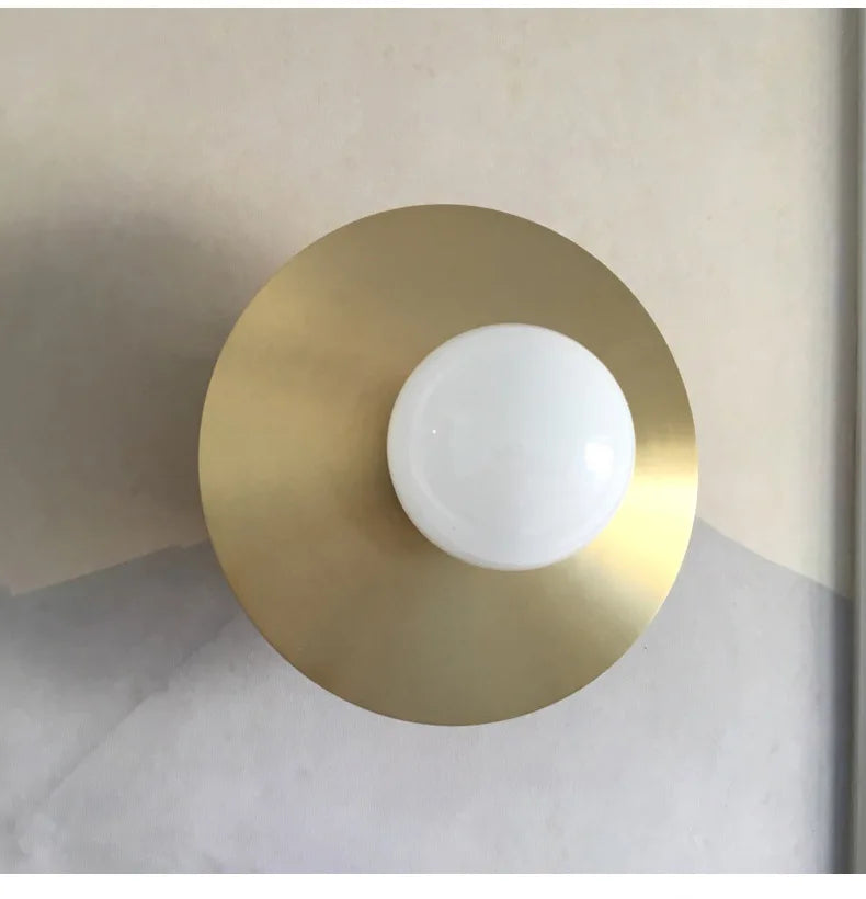 Axyaa Golden Glass Ball Round Wall Sconce for Home Lighting