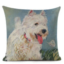Colourful Bull Terrier & Dachshund 3D Cushion Cover for Home Sofa by Axyaa