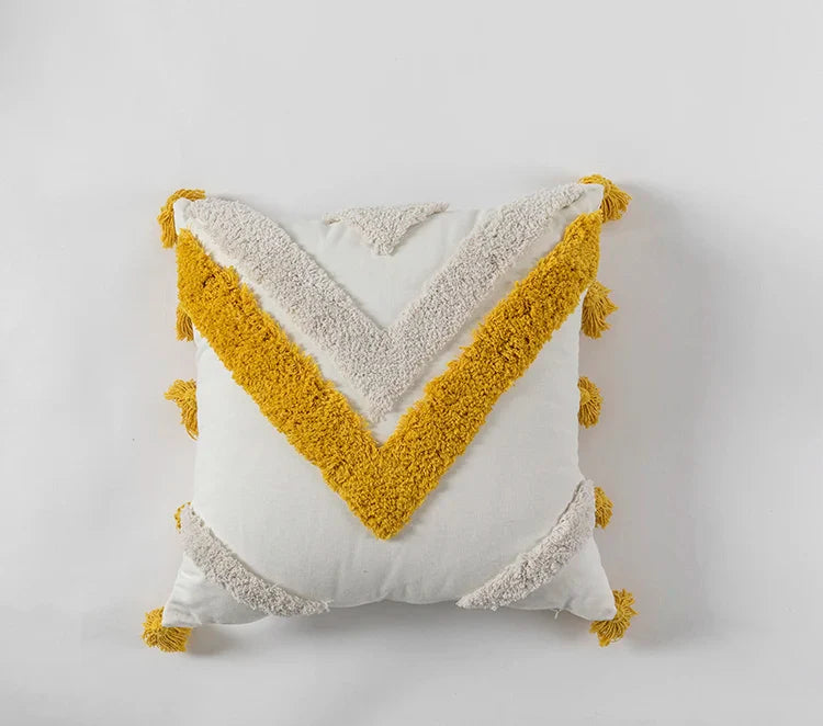 Moroccan Style Navy Blue Zigzag Pillow Cover 45x45cm Axyaa