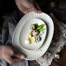 Axya Ceramic Heart Plate - Handmade Oval Dish for Home, Fish, Sauce, Fruit