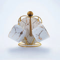Axyaa Marble Ceramic Tea Set 200ml Nordic Coffee Cup Saucer Spoon Matt Porcelain