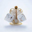 Axyaa Marble Ceramic Tea Set 200ml Nordic Coffee Cup Saucer Spoon Matt Porcelain