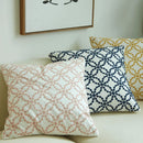 Axyaa Cotton Embroidered Pillow Cover 45x45cm Yellow Blue Pink Red Square